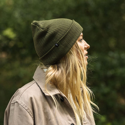 Gorro Beanie Oversized Ribknit de Jaxon & James - Verde Oliva