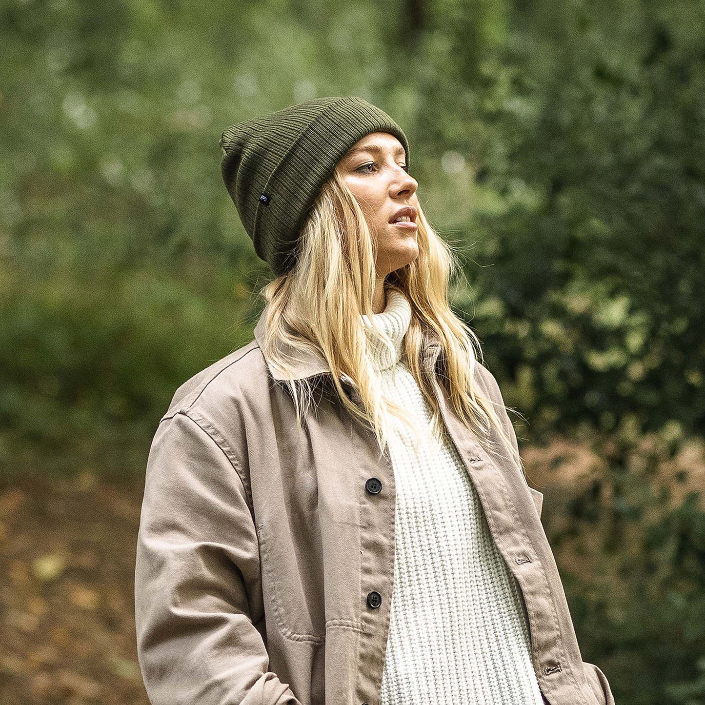 Gorro Beanie Oversized Ribknit de Jaxon & James - Verde Oliva