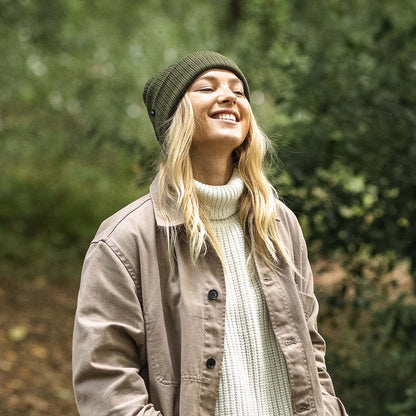 Gorro Beanie Oversized Ribknit de Jaxon & James - Verde Oliva