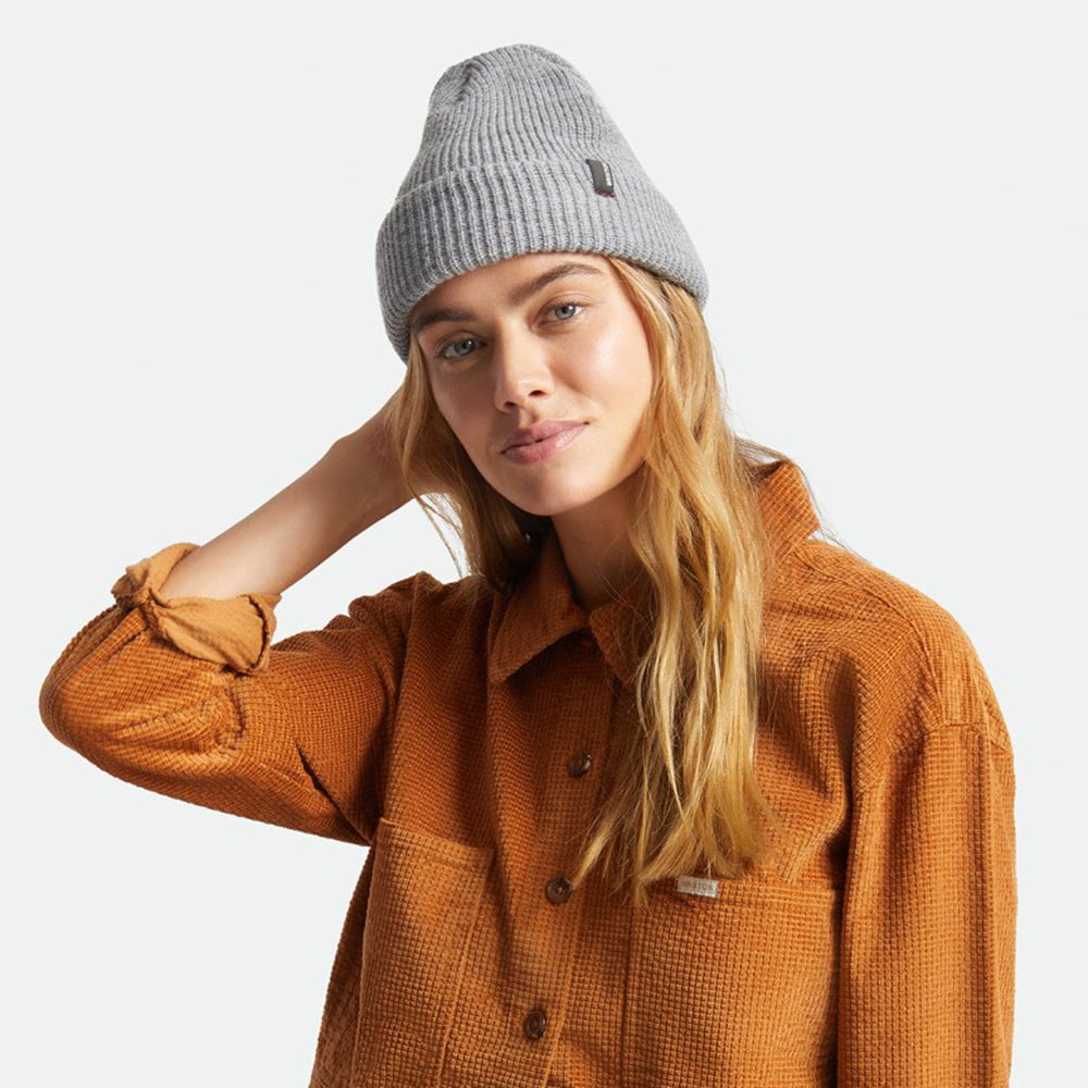 Gorro Beanie Heist con vuelta de Brixton - Gris Claro