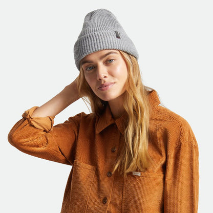 Gorro Beanie Heist con vuelta de Brixton - Gris Claro