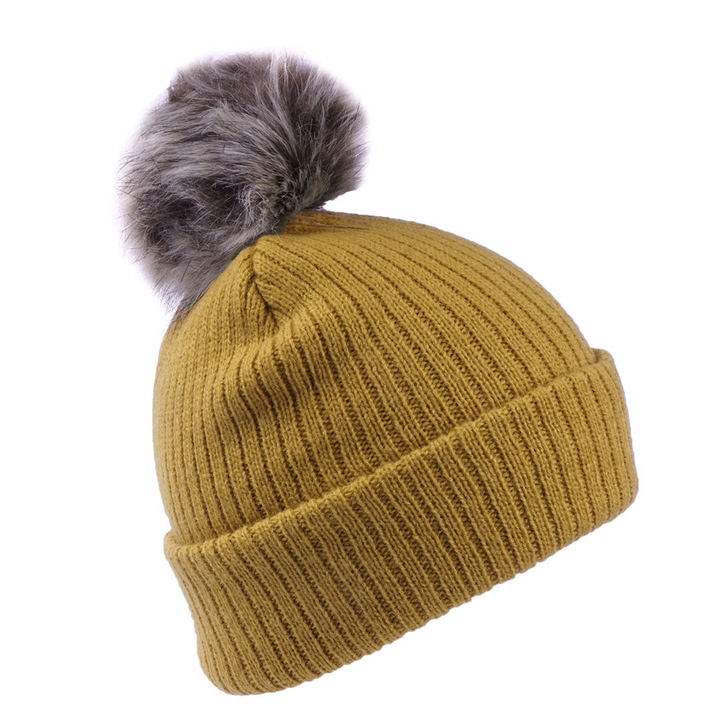 Gorro con pompón Alison de piel sintética de Brixton - Beige Arena