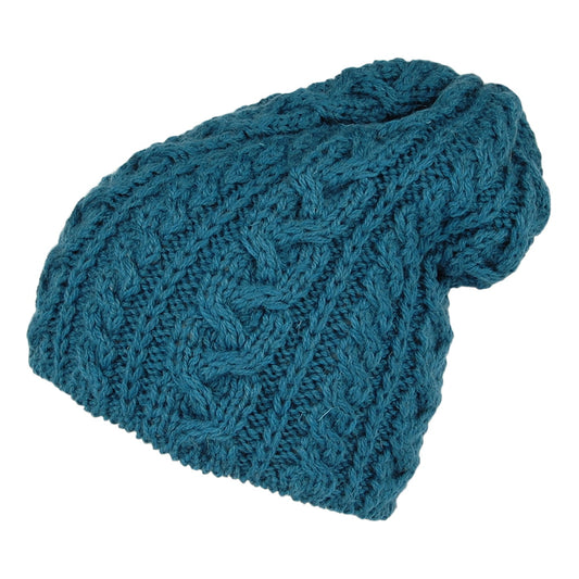 Gorro Beanie Oversized de lana inglesa de Highland 2000 - Verde Azulado