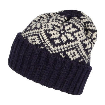 Gorro Beanie copo de nieve de alpaca de Highland 2000 - Azul Marino