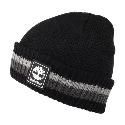 Gorro Beanie vuelta a rayas de Timberland - Negro-Gris