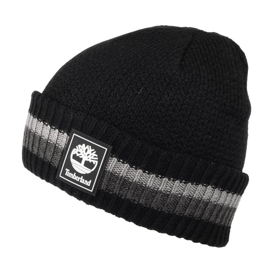 Gorro Beanie vuelta a rayas de Timberland - Negro-Gris