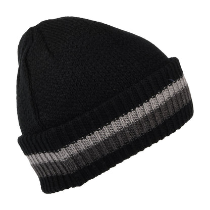 Gorro Beanie vuelta a rayas de Timberland - Negro-Gris