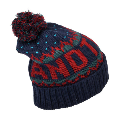 Gorro con pompón Knit-In con vuelta de Timberland - Azul Marino-Multi