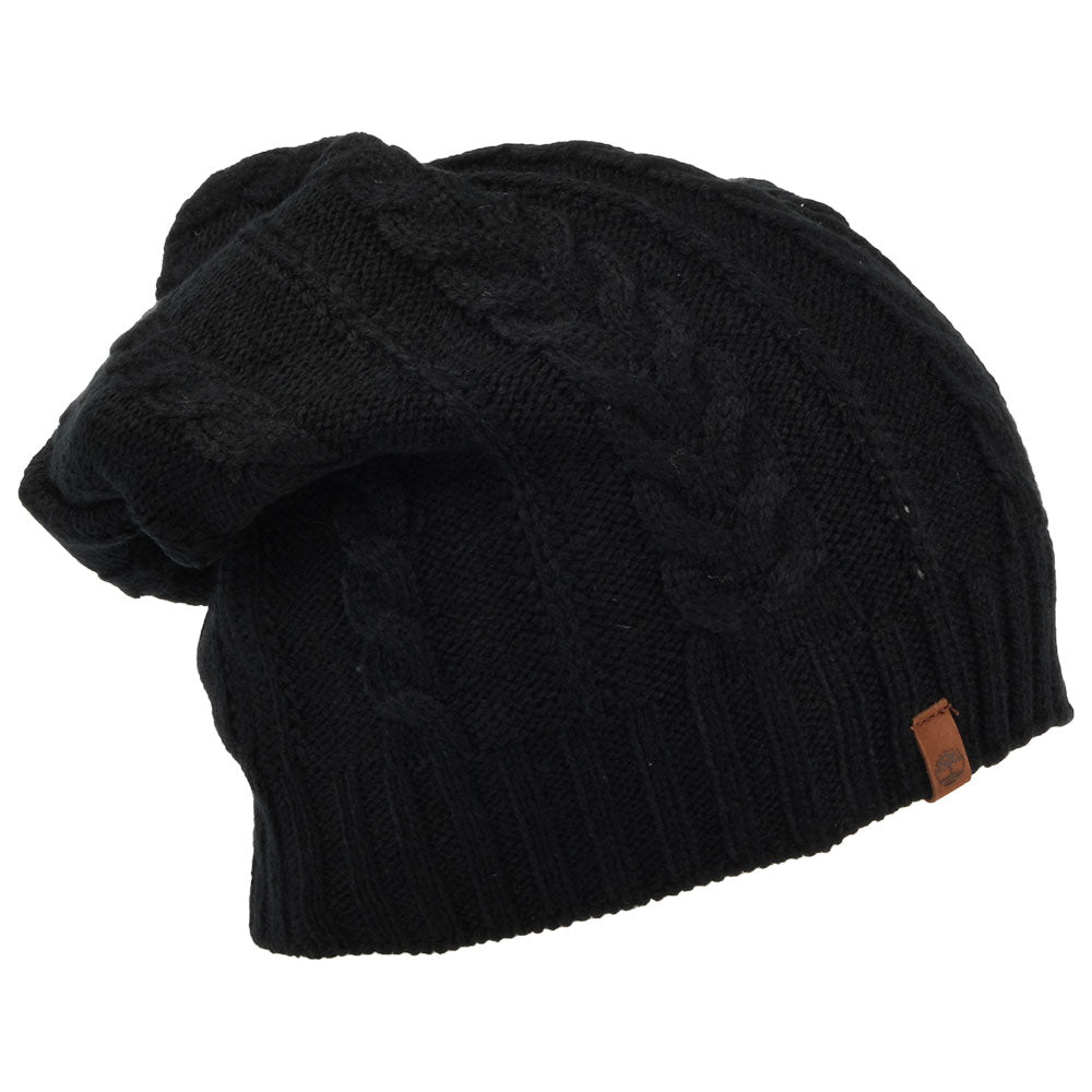 Gorro Beanie Slouchy de punto cable de Timberland - Negro