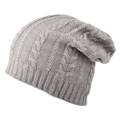 Gorro Beanie Slouchy de punto cable de Timberland - Gris Claro