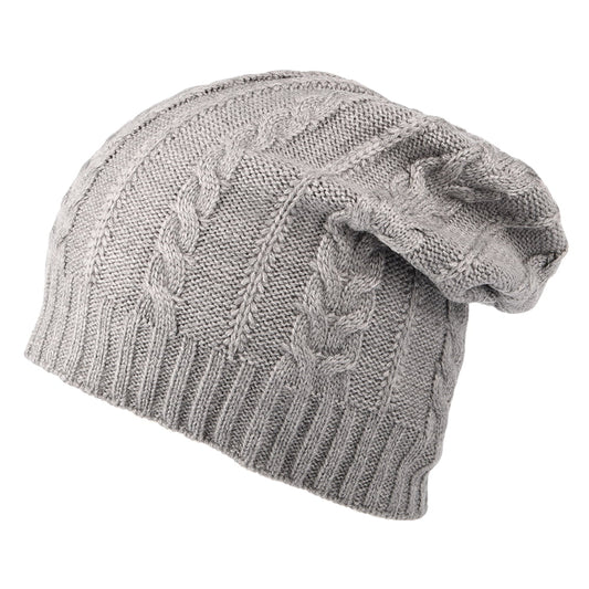 Gorro Beanie Slouchy de punto cable de Timberland - Gris Claro