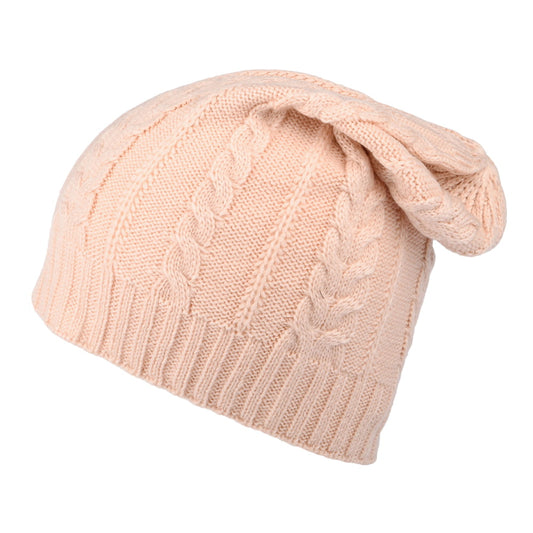 Gorro Beanie Slouchy de punto cable de Timberland - Rosa