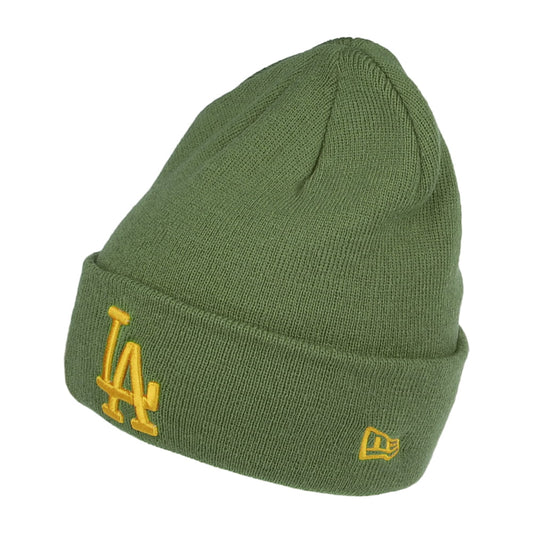 Gorro Beanie Vuelta Tejida MLB League Essential L.A. Dodgers de New Era - Oliva-Amarillo