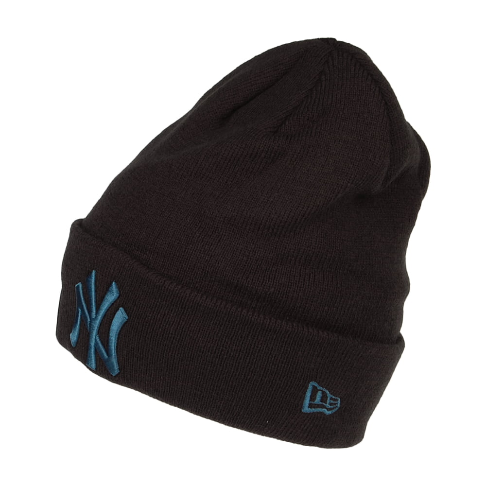 Gorro Beanie Vuelta Tejida MLB League Essential New York Yankees de New Era - Negro-Turquesa