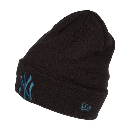 Gorro Beanie Vuelta Tejida MLB League Essential New York Yankees de New Era - Negro-Turquesa