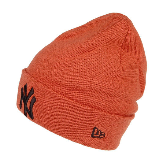 Gorro Beanie Vuelta Tejida MLB League Essential New York Yankees de New Era - Rojo Óxido