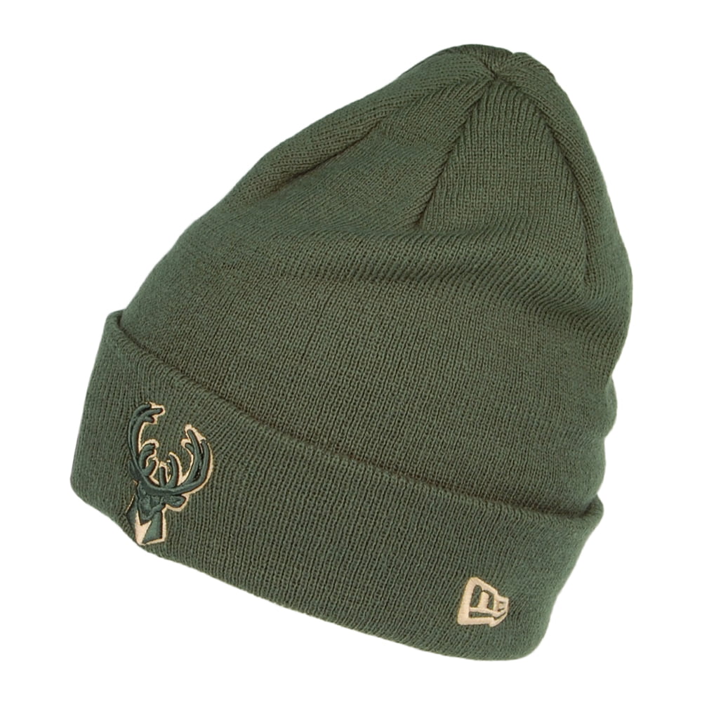 Gorro Beanie Vuelta Tejida NBA Team Colour Out Line Milwaukee Bucks de New Era - Verde