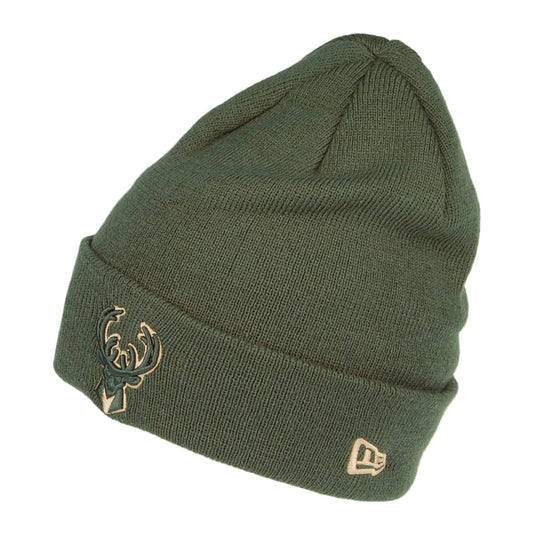 Gorro Beanie Vuelta Tejida NBA Team Colour Out Line Milwaukee Bucks de New Era - Verde