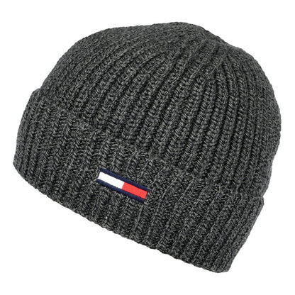 Gorro Beanie TJM Basic Rib de canalé de Tommy Hilfiger - Gris Oscuro