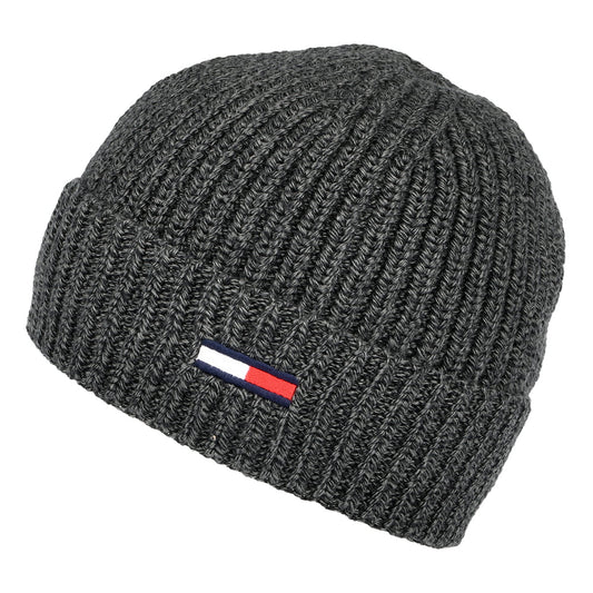 Gorro Beanie TJM Basic Rib de canalé de Tommy Hilfiger - Gris Oscuro