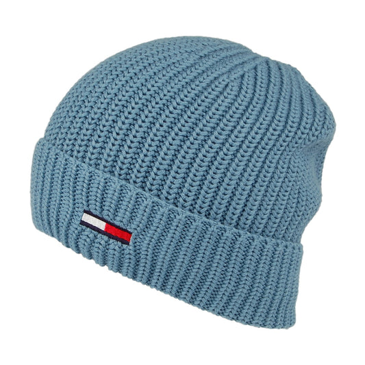 Gorro Beanie TJM Basic Rib de canalé de Tommy Hilfiger - Azul Claro