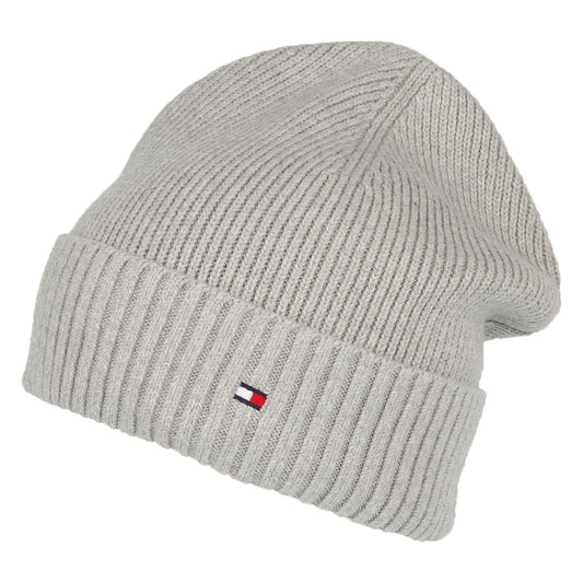 Gorro Beanie Essential Flag de algodón y cachemira de Tommy Hilfiger - Gris Claro