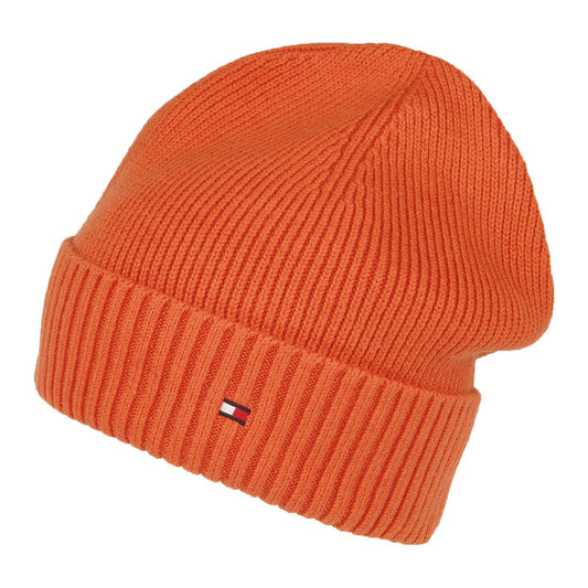 Gorro Beanie Essential Flag de algodón y cachemira de Tommy Hilfiger - Ocre