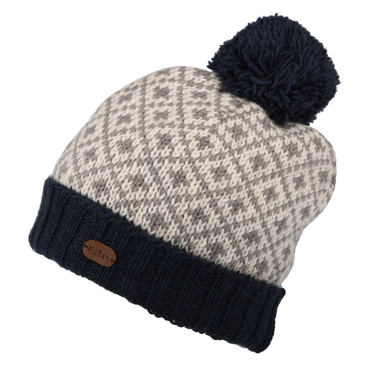 Gorro con pompón Fleur de Lis de Kusan - Azul Marino