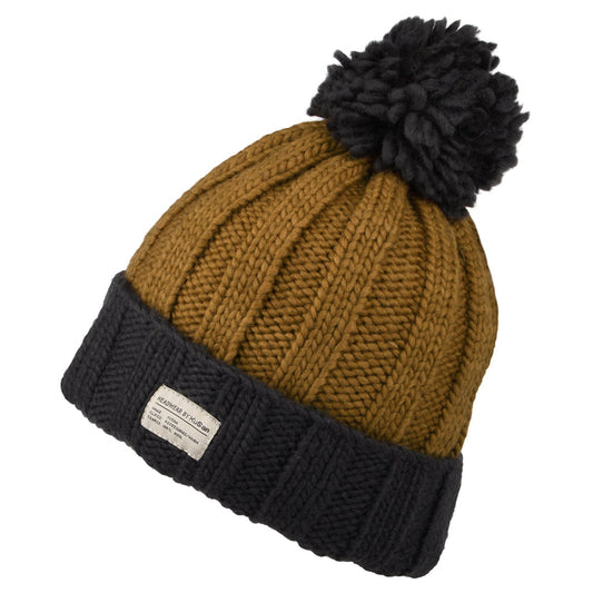 Gorro con pompón Turn up de canalé de Kusan - Gris-Beige Arena