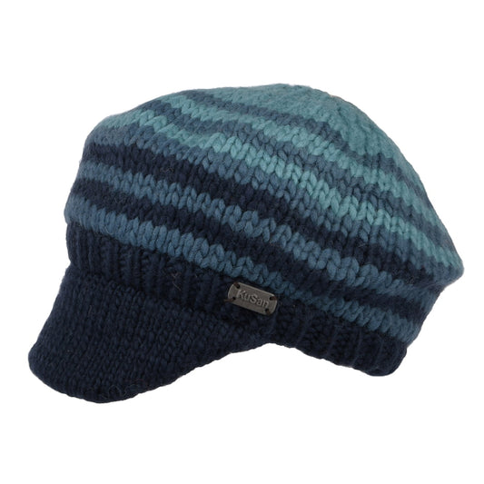 Gorro Beanie punto musgo visera suave de Kusan - Múltiples tonalidades azules