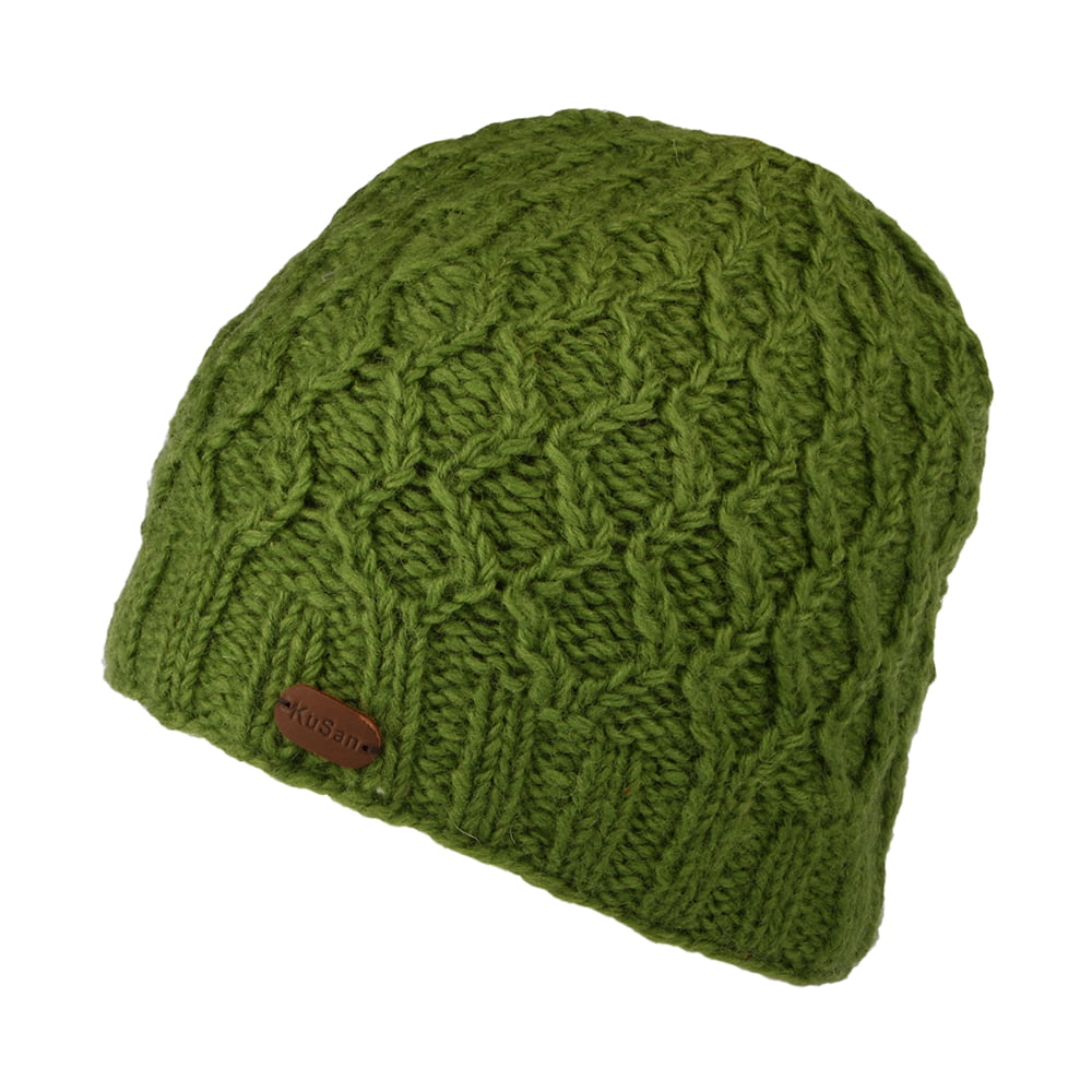 Gorro Beanie Brooklyn de punto cable de Kusan - Verde Oliva