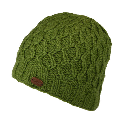 Gorro Beanie Brooklyn de punto cable de Kusan - Verde Oliva