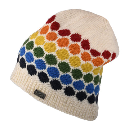 Gorro Beanie Colour Theory holgado de Kusan - Blanco-Multi