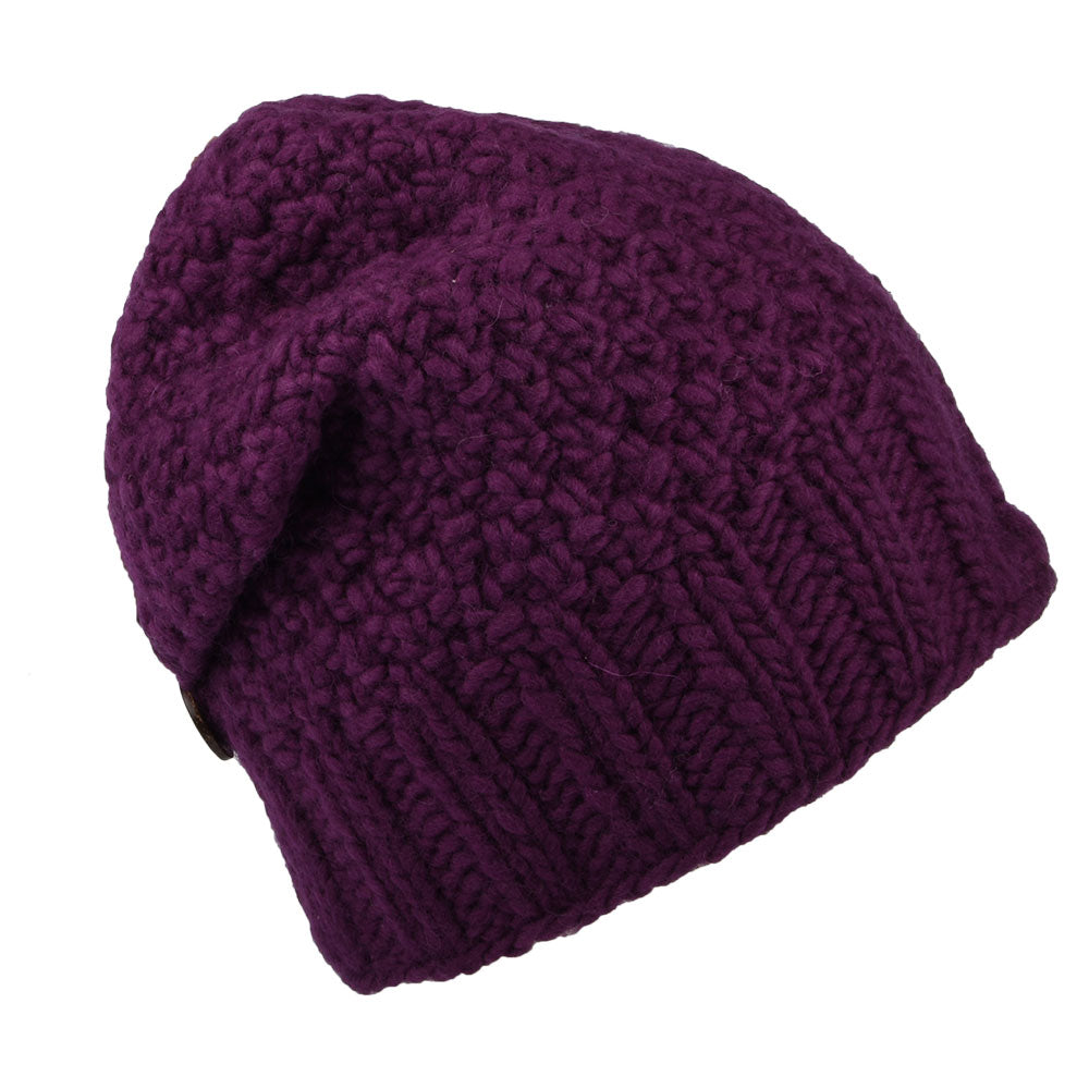Gorro Beanie con botón de Kusan - Morado