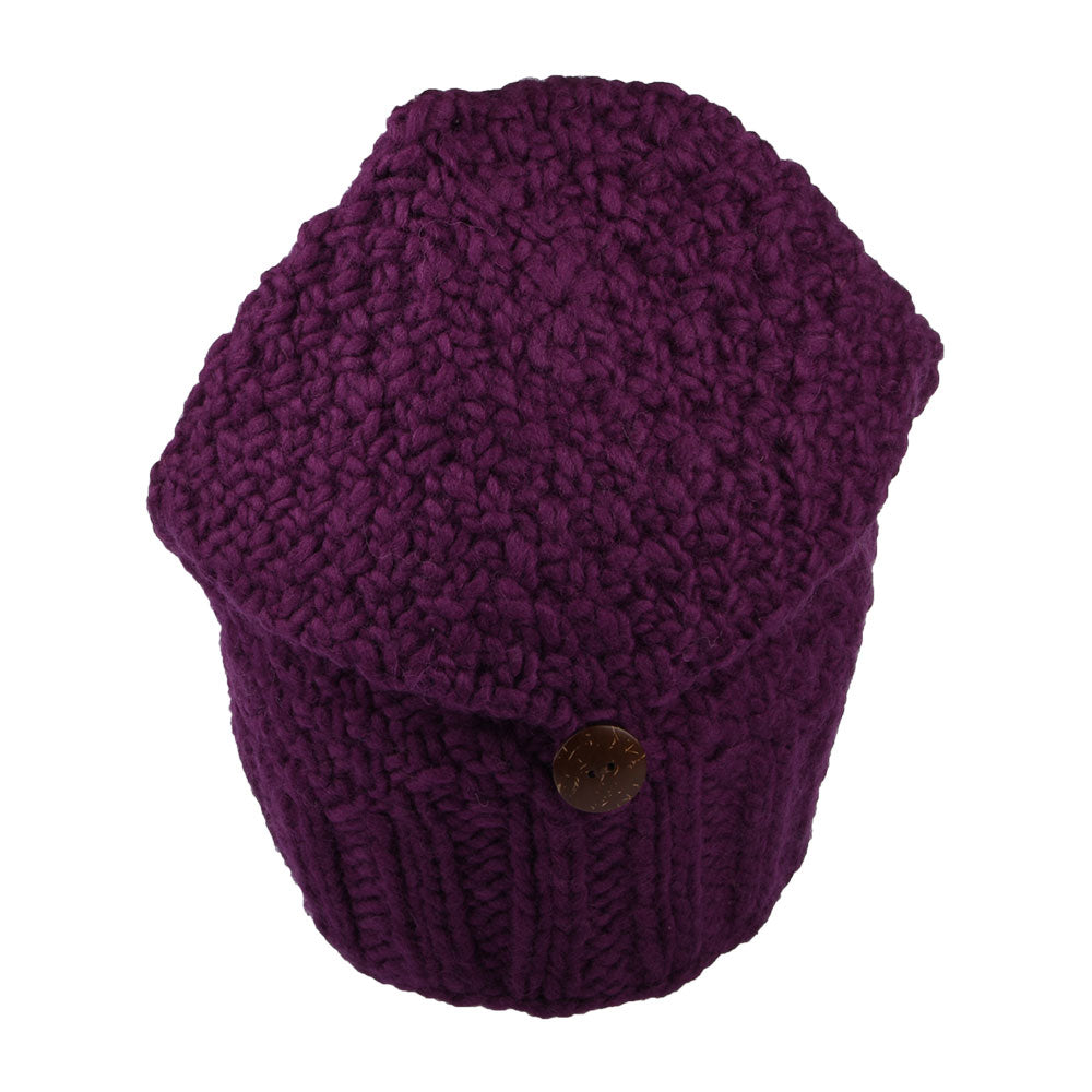 Gorro Beanie con botón de Kusan - Morado