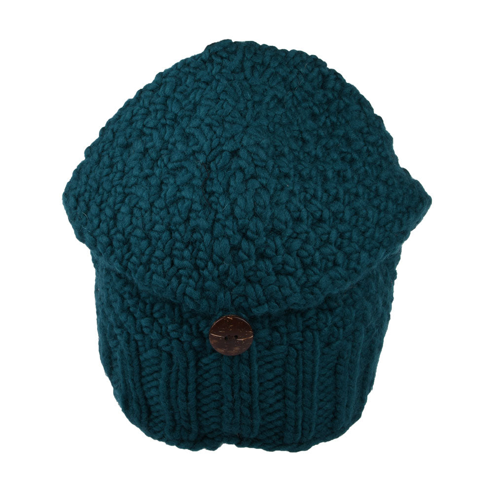 Gorro Beanie con botón de Kusan - Verde Azulado
