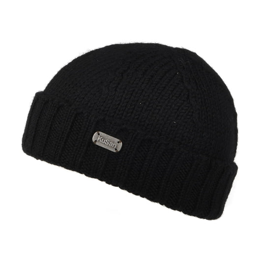 Gorro Beanie de lana merino de Kusan - Negro