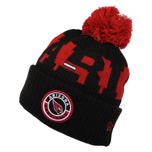 Gorro con pompón NFL On Field Sport Knit Arizona Cardinals de New Era - Negro-Rojo