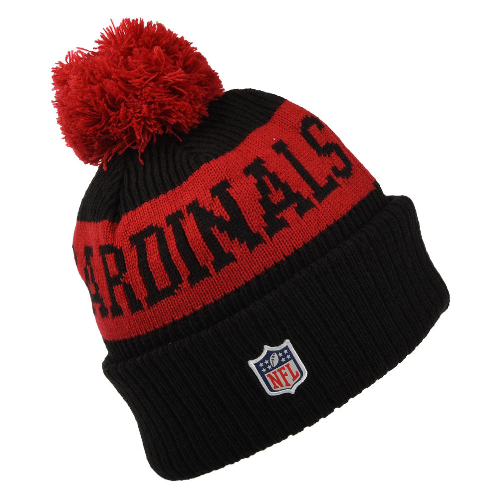 Gorro con pompón NFL On Field Sport Knit Arizona Cardinals de New Era - Negro-Rojo