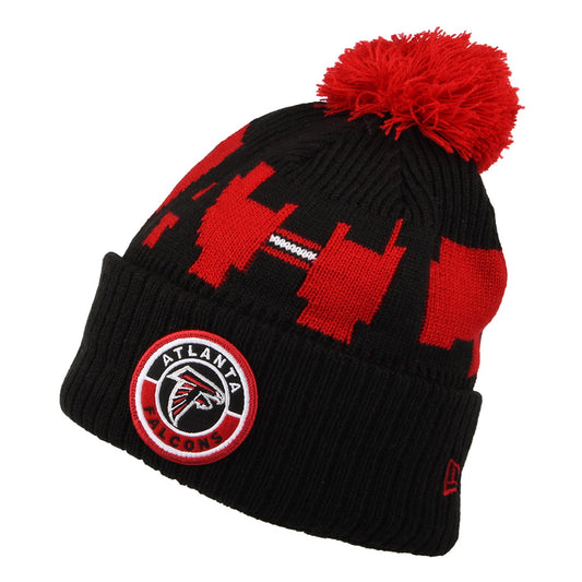 Gorro con pompón NFL On Field Sport Knit Atlanta Falcons de New Era - Negro-Rojo