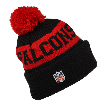 Gorro con pompón NFL On Field Sport Knit Atlanta Falcons de New Era - Negro-Rojo