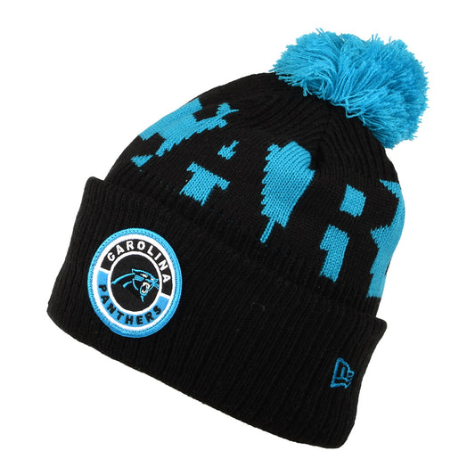 Gorro con pompón NFL On Field Sport Knit Carolina Panthers de New Era - Negro-Azul