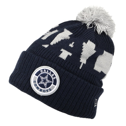 Gorro con pompón NFL On Field Sport Knit Dallas Cowboys de New Era - Azul-Gris