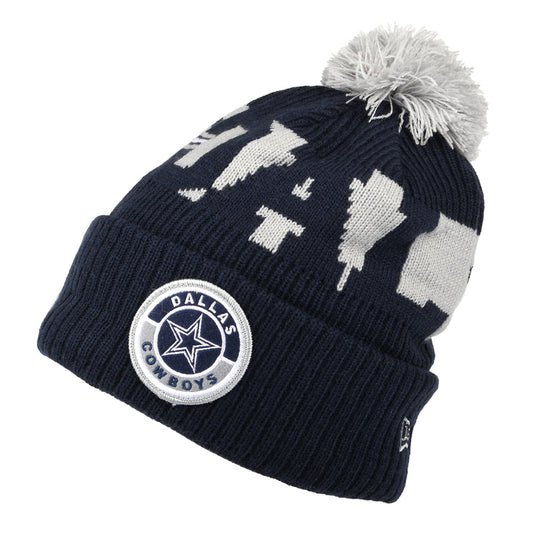 Gorro con pompón NFL On Field Sport Knit Dallas Cowboys de New Era - Azul-Gris