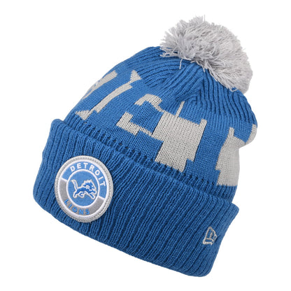 Gorro con pompón NFL On Field Sport Knit Detroit Lions de New Era - Azul-Gris