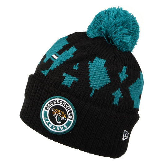 Gorro con pompón NFL On Field Sport Knit Jacksonville Jaguars de New Era - Negro-Turquesa
