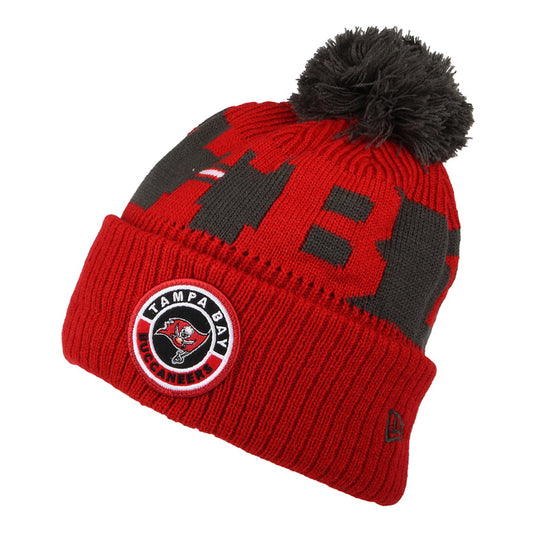 Gorro con pompón NFL On Field Sport Knit Tampa Bay Buccaneers de New Era - Rojo-Gris