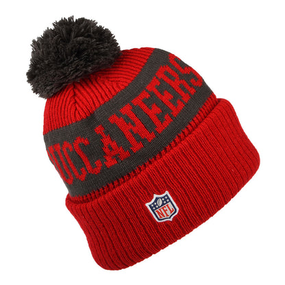 Gorro con pompón NFL On Field Sport Knit Tampa Bay Buccaneers de New Era - Rojo-Gris