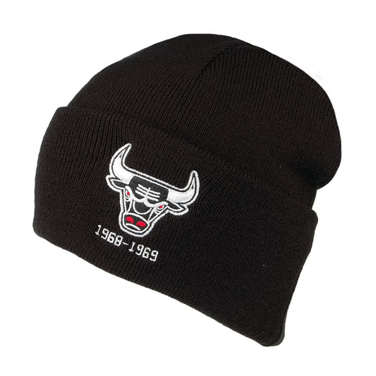 Gorro Beanie NBA Team Logo Cuff Knit Chicago Bulls de Mitchell & Ness - Negro