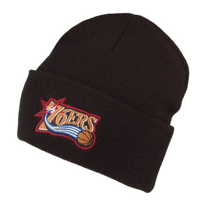 Gorro Beanie NBA Team Logo Cuff Knit Philadelphia 76ers de Mitchell & Ness - Negro